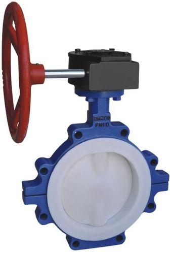 butterfly valve / lug type / PTFE-lined
