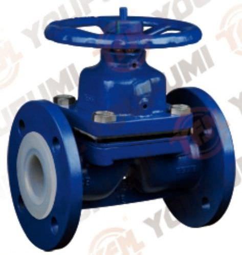 diaphragm valve / handwheel / flange / PFA-lined