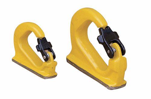 lifting hook / clevis / steel / with safety locking device