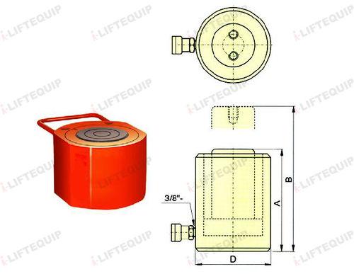 hydraulic cylinder / single-acting / flat