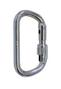 locking carabiner / galvanized steel / symmetrical