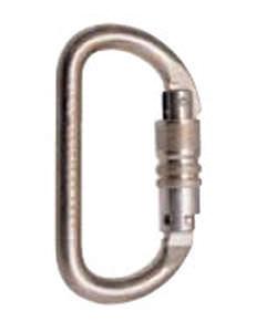 locking carabiner / metal / symmetrical