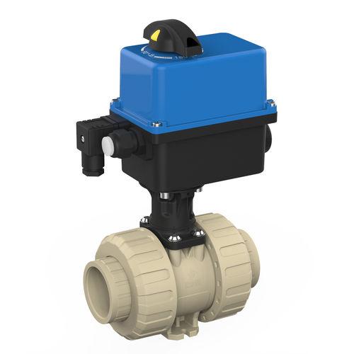 ball valve / electrically-actuated / PP / with positioner