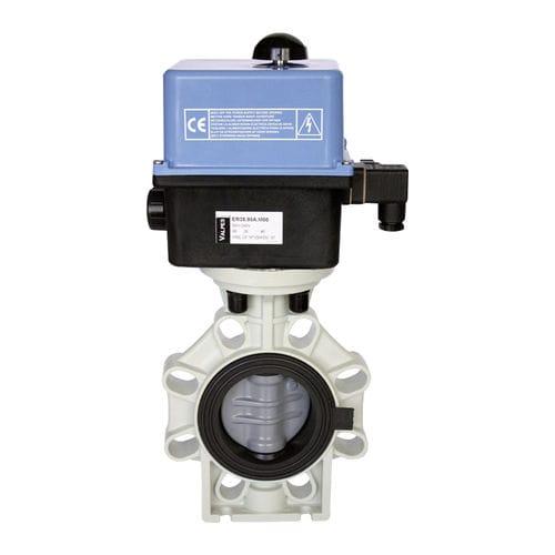 butterfly valve / electrically-actuated / lug type / PVC