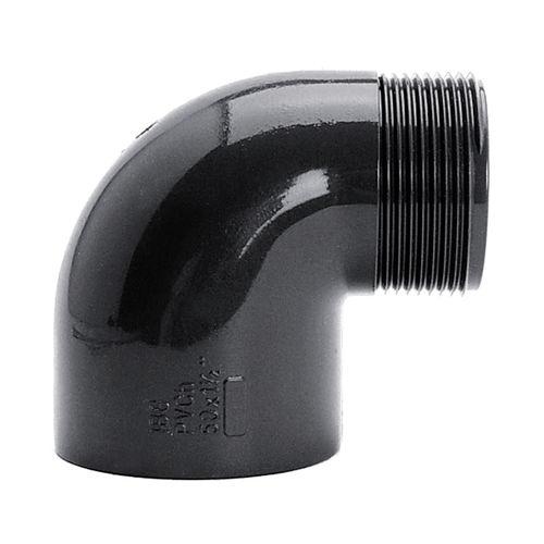 threaded fitting / 90° angle / PVC