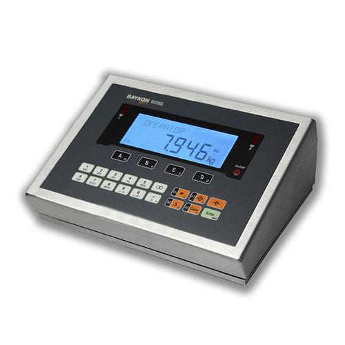 LCD display weighing terminal / for harsh environments / stainless steel / programmable