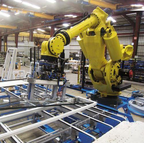robotic mounting cell / handling / for glass / automatic