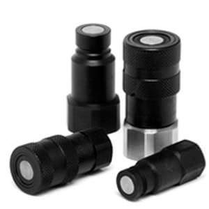 push-to-connect quick coupling / flat face / stainless steel / hydraulic