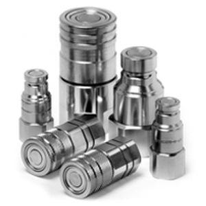 push-to-connect quick coupling / flat face / carbon steel / hydraulic
