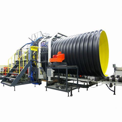 pipe extrusion line / for steel-plastic composites / for corrugated pipe / for drainage pipes