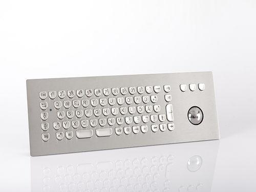 panel-mount keyboard / with trackball / stainless steel / IP65