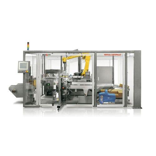 vertical case packer-palletizer / automatic / carton / compact