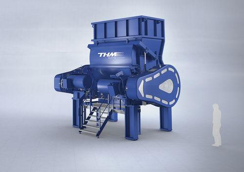 single-shaft shredder / plastics / for waste / for metal