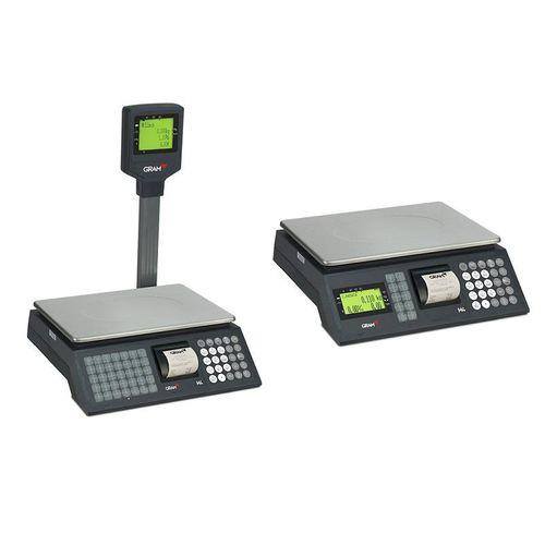 retail scales / with LCD display / with printer / food