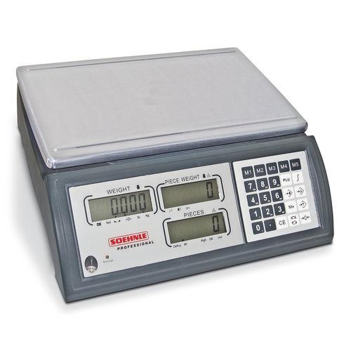 counting scales / with LCD display / stainless steel pan / with serial interface