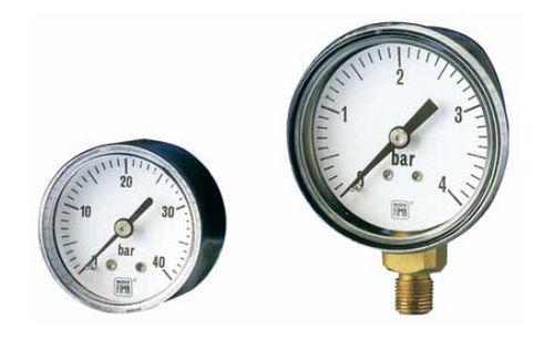 pressure gauge / Bourdon tube / dial / for liquids / for gas