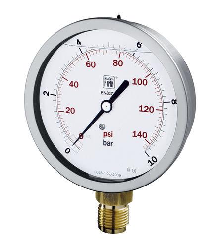 pressure gauge / Bourdon tube / analog / IP67 / for liquids