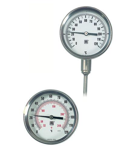 dial thermometer / bimetallic / insertion / stainless steel