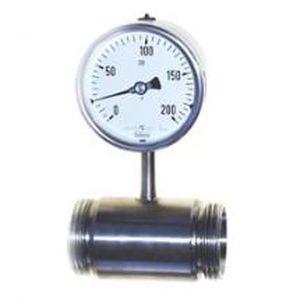 dial thermometer / gas / bimetallic / in-line