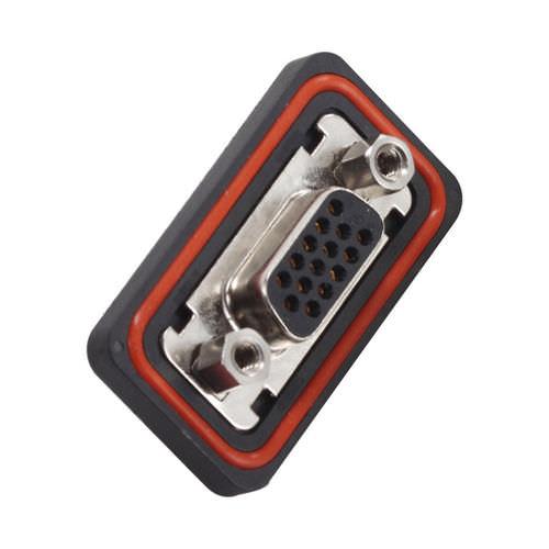 D-Sub connector / rectangular / female / waterproof