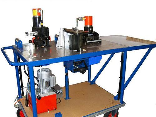 workshop trolley busbar work-center / for bending / punching / cutting