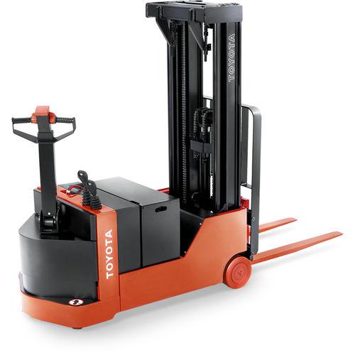 electric stacker truck / walk-behind / straddle / counterbalanced