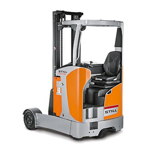 electric reach truck / side-facing seated position / exterior / 3-wheel