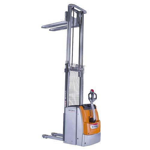 electric stacker truck / walk-behind / for pallets / rugged