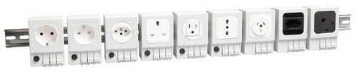 DIN rail electrical outlet / VDE / fused