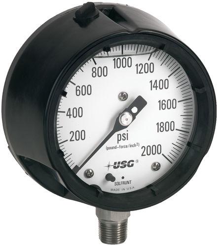 pressure gauge / liquid-filled Bourdon tube / analog / vacuum / stainless steel