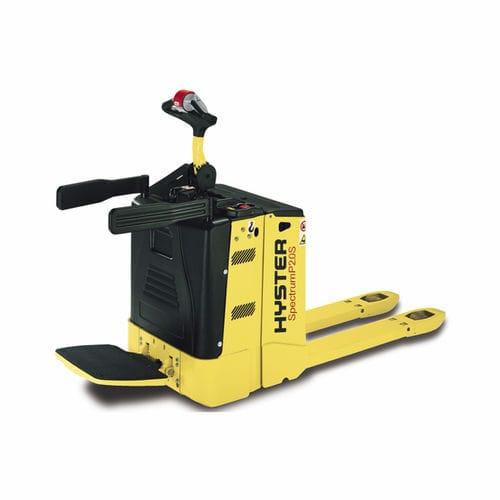 electric pallet truck / with rider platform / unloading / vehicle loading