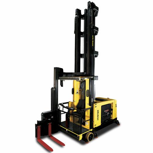 electric forklift / ride-on / for very narrow aisles / with pivoting mast