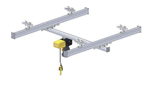 double-girder overhead traveling crane / underslung / single-girder / steel profile