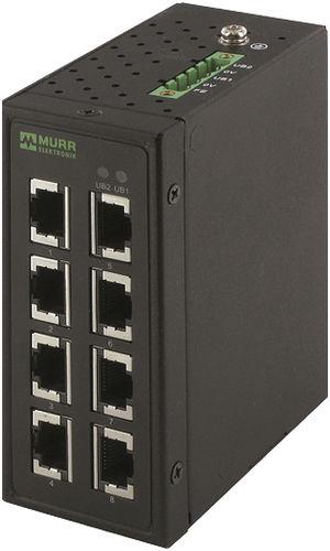 industrial network switch / unmanaged / 8 ports / DIN rail