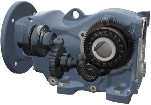 bevel gear reducer / orthogonal / for shafts / low-noise