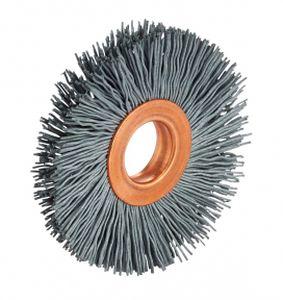 circular brush / for finishing / abrasive / silicon carbide