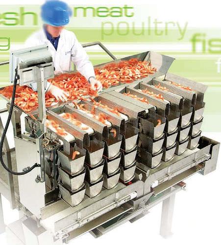 fresh product weighing machine / multihead / with gravity feeders / for the food industry