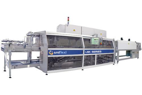 automatic shrink wrapping machine / with shrink tunnel / with heat shrink film / bottle