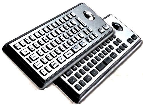 desktop keyboard / panel-mount / with trackball / stainless steel