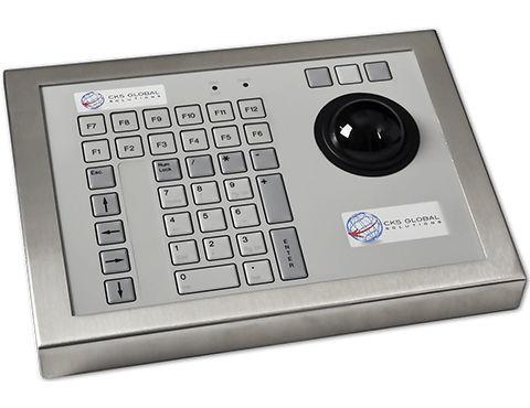 desktop keyboard / 42-keys / with trackball / stainless steel