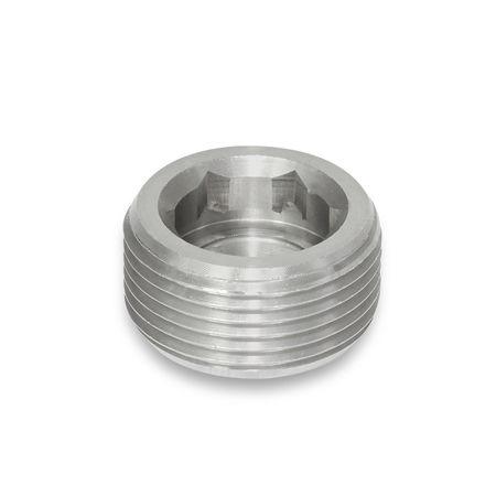 round plug / threaded / stainless steel / locking