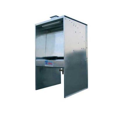 open paint booth / dry filter / water / with vertical ventilation