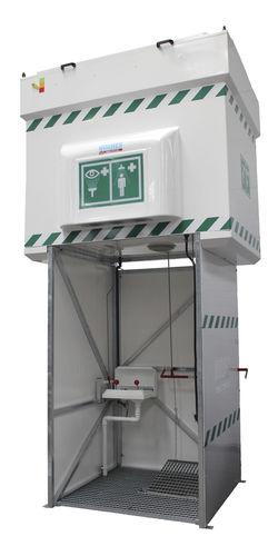 safety shower / floor-standing / for hazardous environments / with eyewash and face wash station