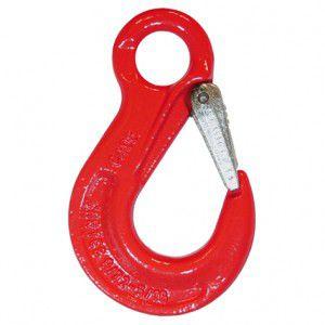 lifting hook / with eye / stainless steel / with safety latch