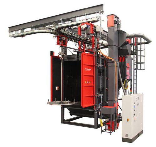 overhead conveyor shot blasting machine / for metal / compact