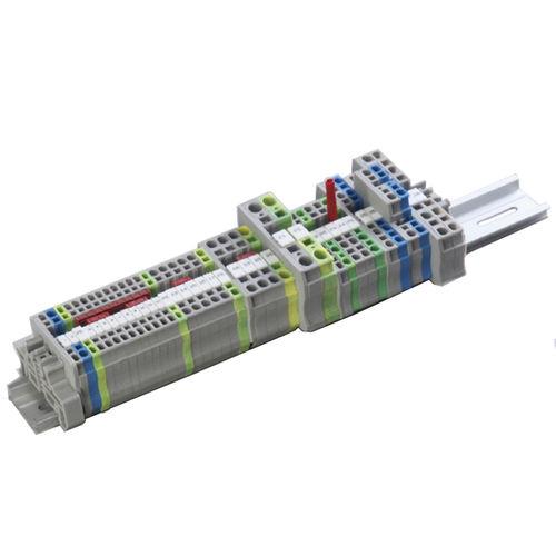 spring cage connection terminal block / screwless / DIN rail-mounted / plastic
