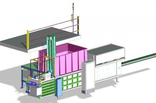 horizontal baling press / top-loading / for textiles / semi-automatic