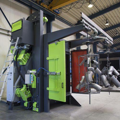 suspended load shot blasting machine / for bulk materials / automatic / compact