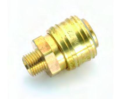 hydraulic adapter / for hose / male / brass