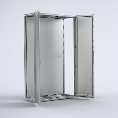 storage cabinet / floor-mounted / double-door / stainless steel